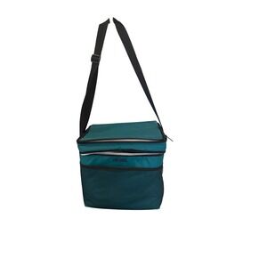 Thermos Insulated Soft Cooler Bag Teal Black Dual Compartment Shoulder Strap